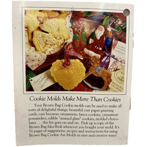 Set of 3 Brown Bag Cookie Art Molds Nutcracker Wreath Christmas Tree Recipe Book - Picture 12 of 12